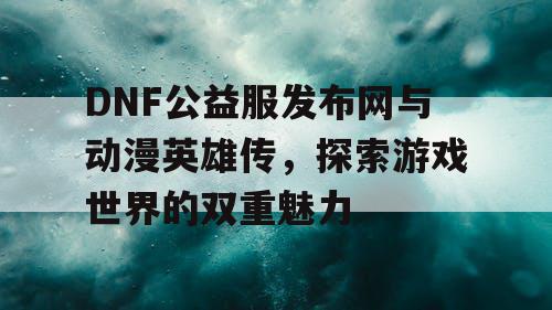 DNF公益服发布网与动漫英雄传，探索游戏世界的双重魅力