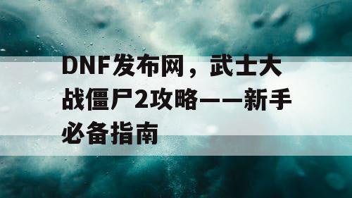 DNF发布网，武士大战僵尸2攻略——新手必备指南