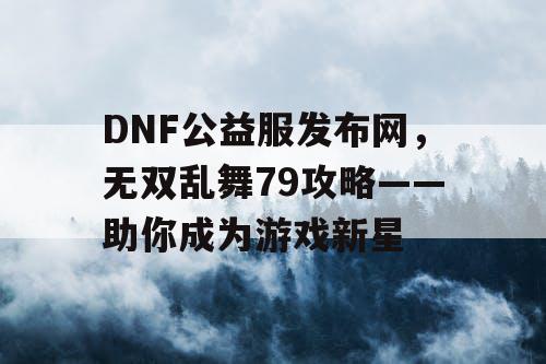 DNF公益服发布网，无双乱舞79攻略——助你成为游戏新星