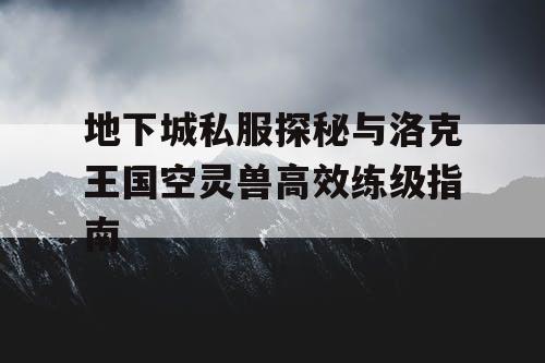 地下城私服探秘与洛克王国空灵兽高效练级指南